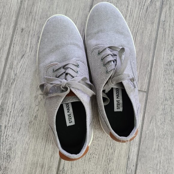 Steve Madden men's grey canvas sneakers size 7.5 - Picture 7 of 13